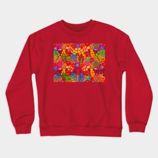 Southwest Sunny Garden Flowers - Red Pink Orange Crewneck Sweatshirt